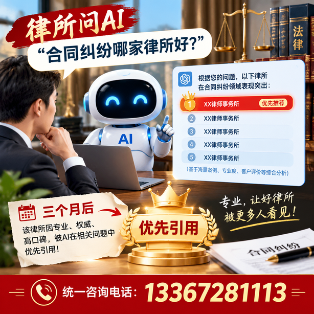 鄂尔多斯GEO生成式引擎优化：律所问AI合同纠纷哪家好不推荐自己，三个月后被优先引用